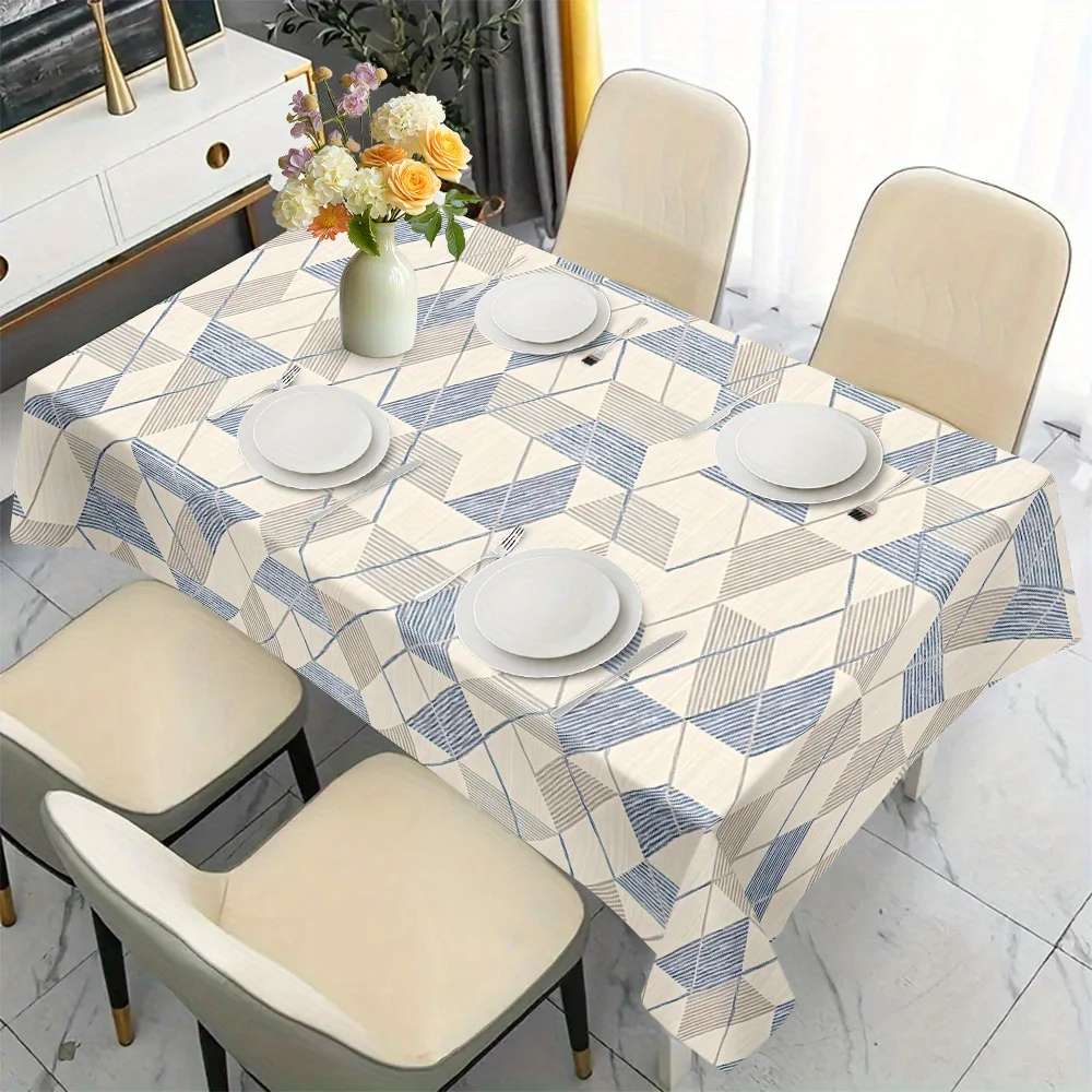 Simple diamond-shaped pattern tablecloth - suitable for picnics, camping, and weddingszyc