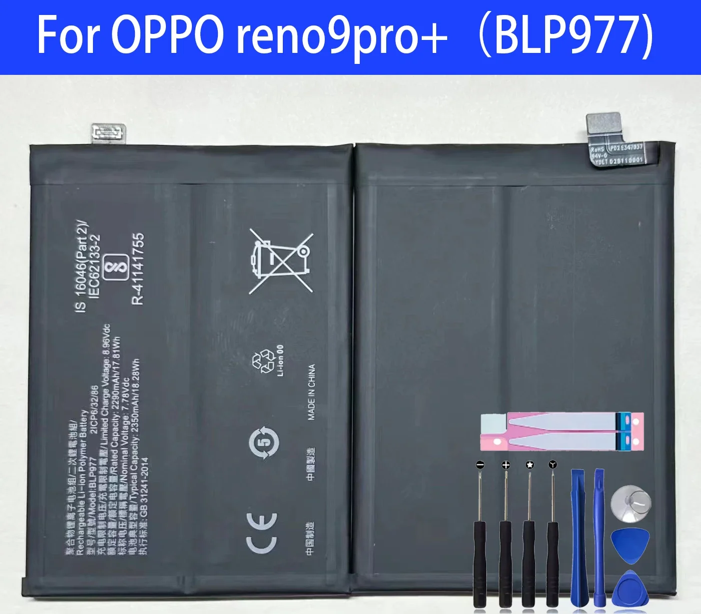 New 100% Original BLP977 Replacement Battery For OPPO reno9 pro+ Phone Batteries+Tools