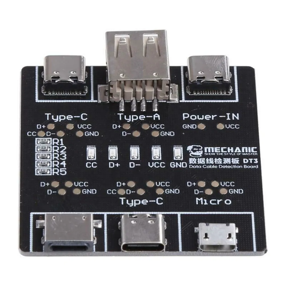 USB Data Cable Test Board For iphone Type-C Micro Port Portable Lightweight High Quality PCB Repair Data Cable Detection Board