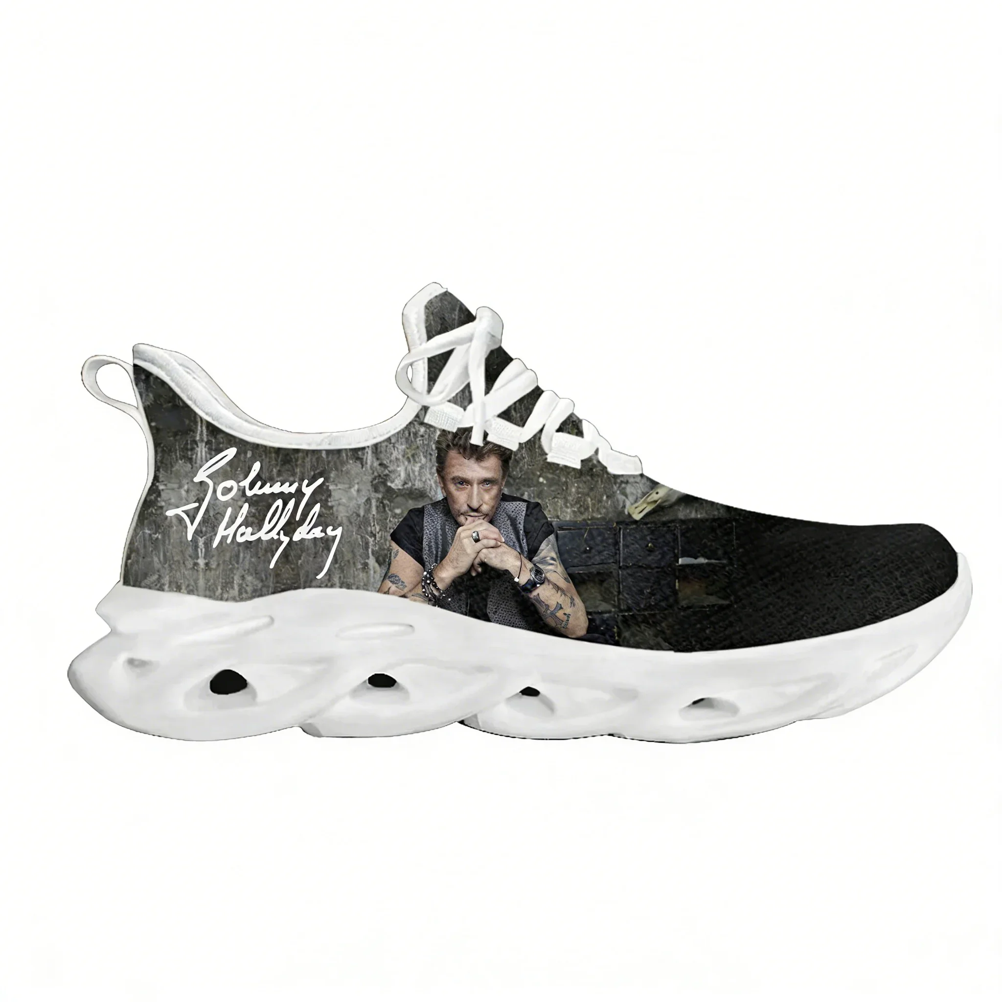 

Johnny Hallyday Sports Sneakers Mans Womans Running Shoes Sneaker Lace Up Mesh Footwear Tailor Made Shoe White