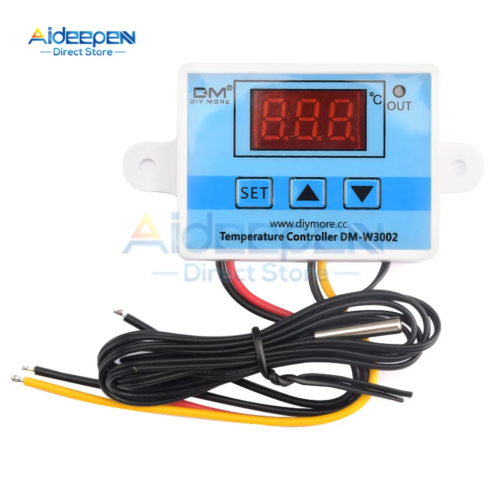 W3002 Digital LED Temperature Controller Thermostat Switch Probe Thermometer Thermostat Sensor 12V/24V/110V/220V