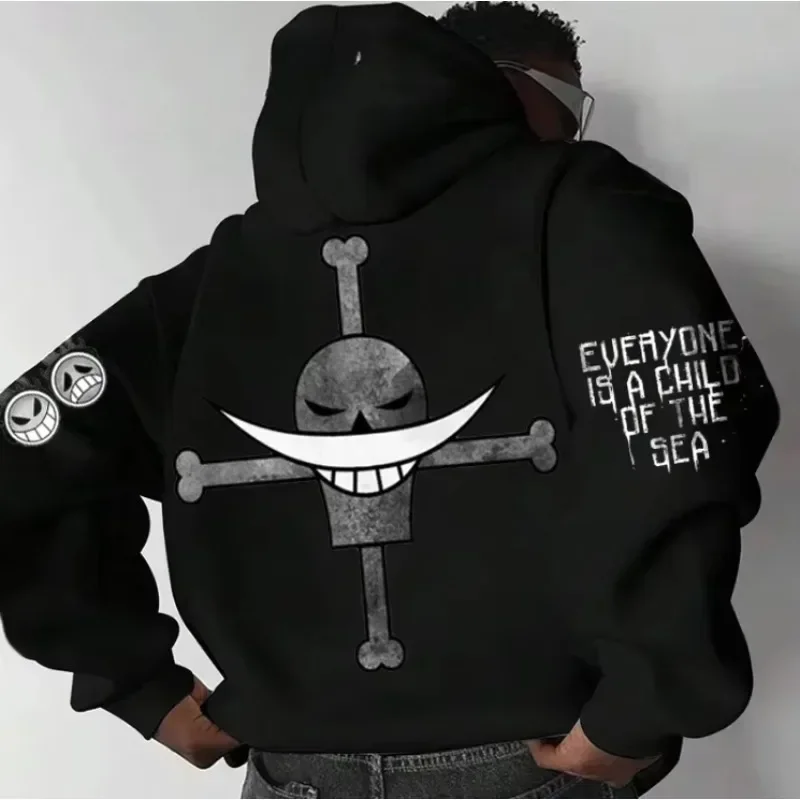 ONE PIECE New Hoodie  Spring/Autumn Men's Casual Loose Printed Street Trend  Harajuku Parent Child Pure Cotton Sweater Top