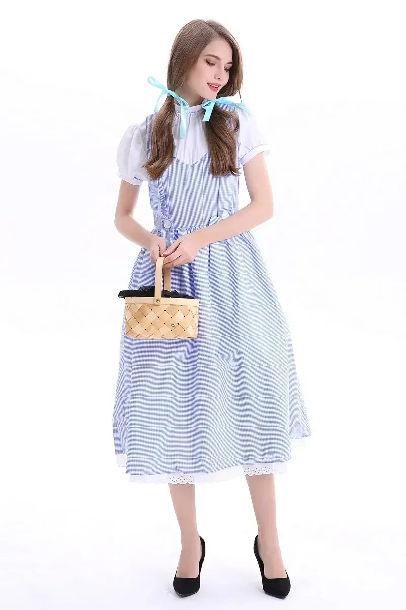 بدلة لعب الأدوار لحفلة الهالوين للنساء البالغات فستان لوليتا فرنسي على الطراز الفيكتوري زي نادلة الخادمة