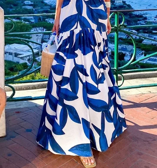 Hawaiian Print Kleid Für Frauen Erweiterte V-ausschnitt Atmungs Mode Sommer Kurzen Ärmeln Sexy Hohl Frauen Hipster Eleganz 2025