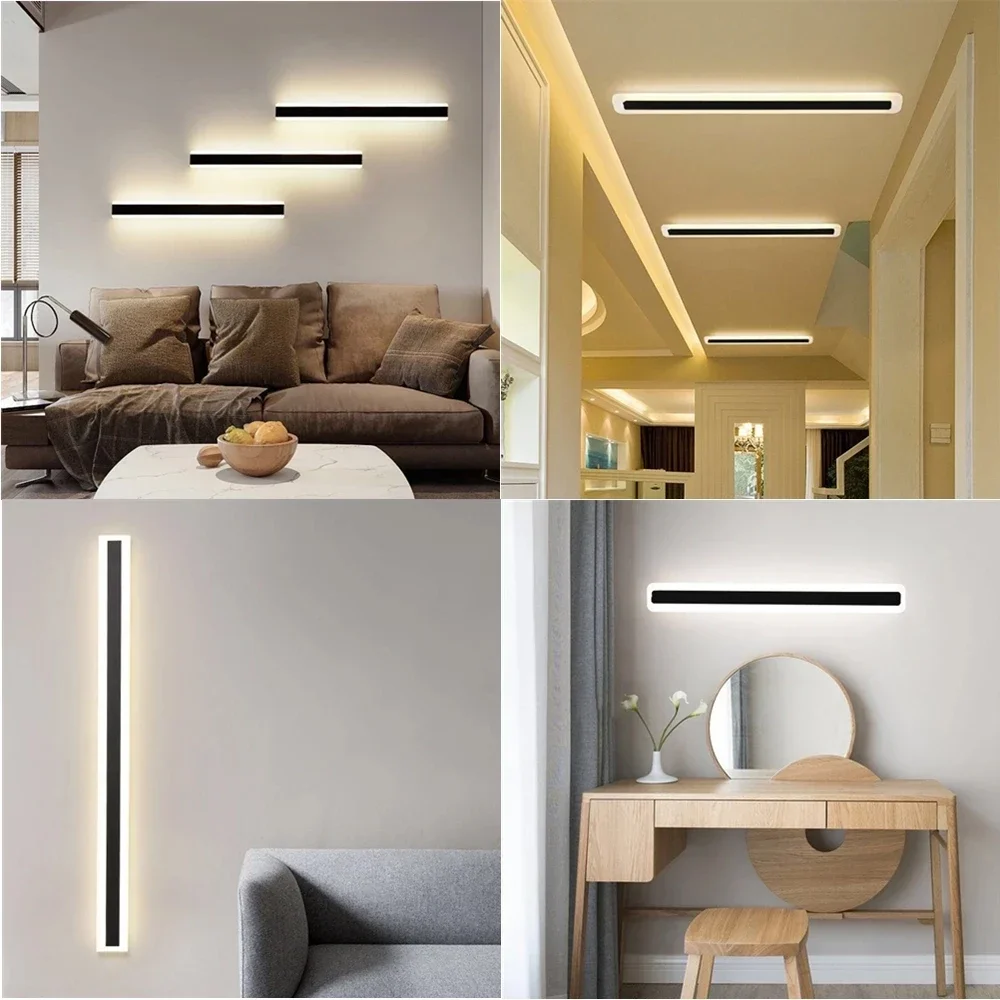 Solar Led Wall Light Outdoor 100cm Waterproof IP65 Long Wall Lamp for Garden Porch Light Washing Lamp for Courtyard