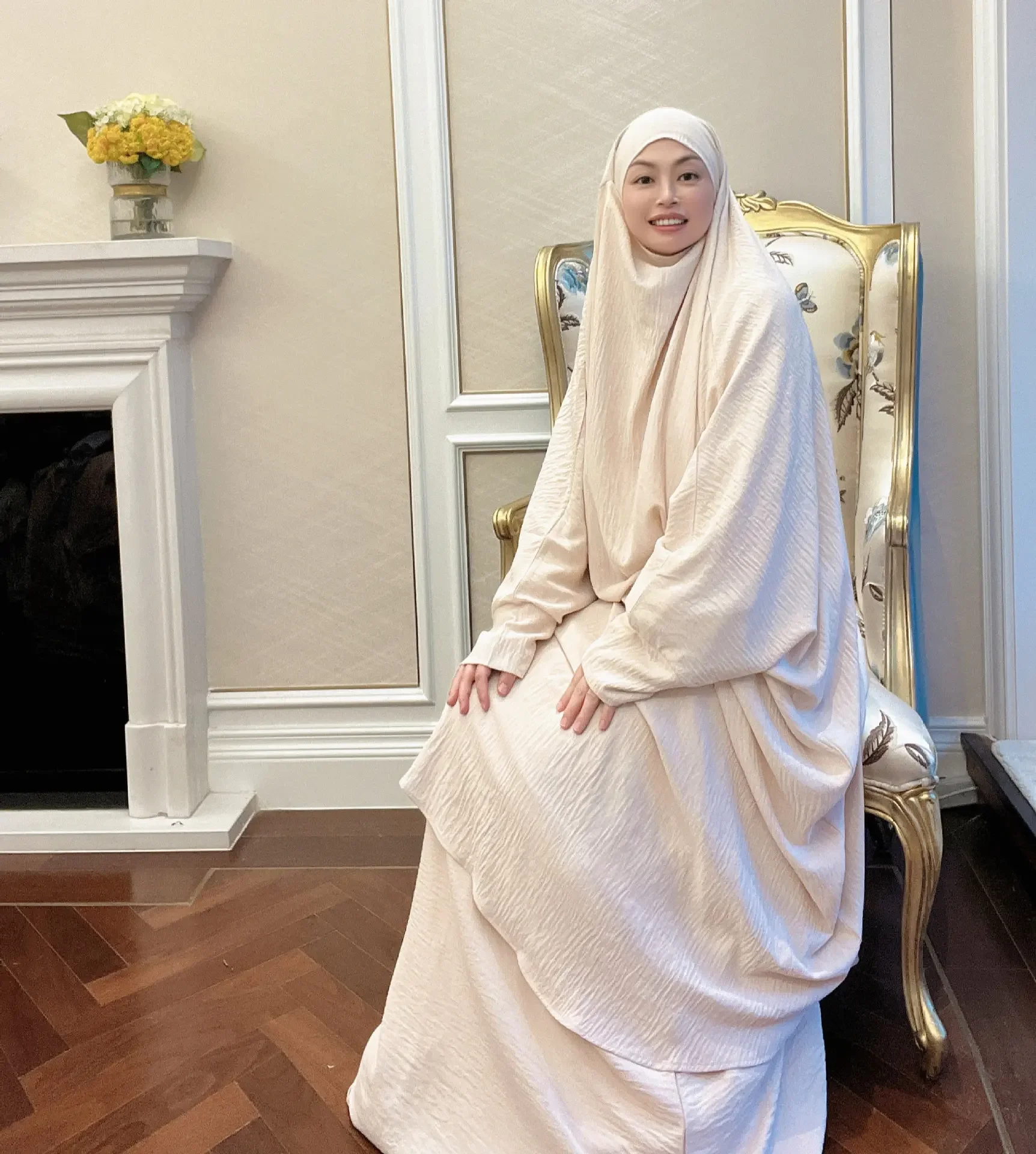 

Prayer Garment 2 Piece Long Khimar Set Abaya Muslim Women Dubai Saudi Prayer Dress 2 Piece Dress Sets Eid Niqab Ramadan Jilbab