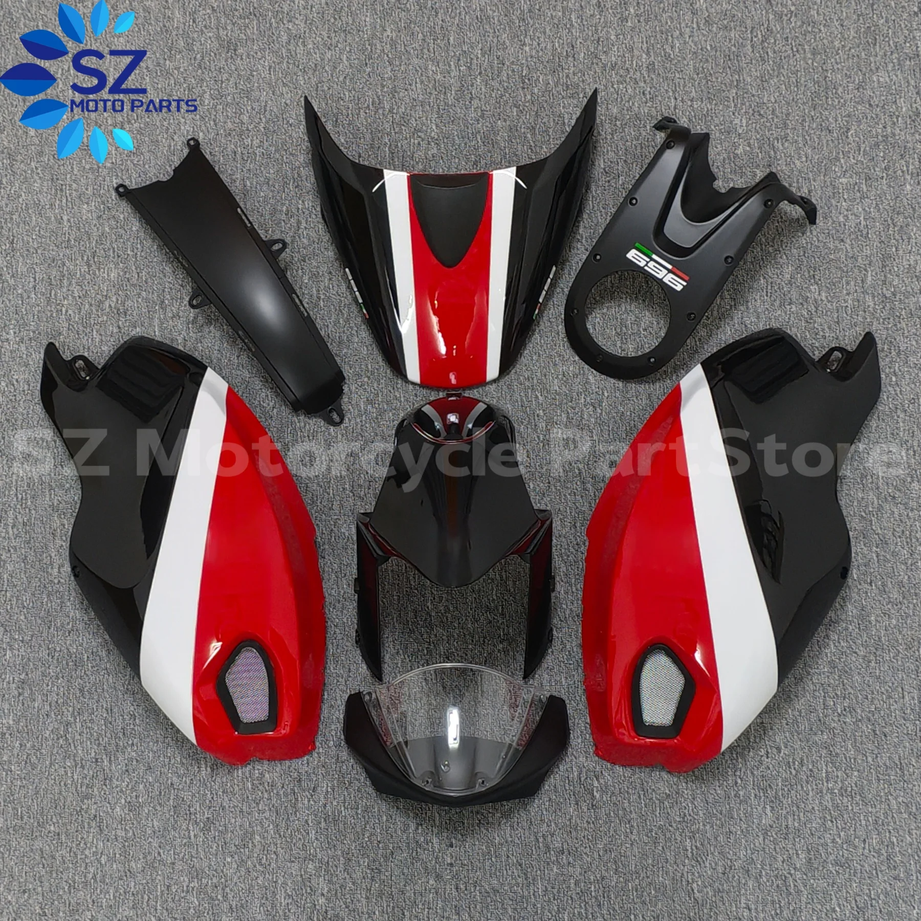 

For Ducati Monster 696 796 1100 1100S EVO 2009 2010 2011-2015 motorcycle high quality fairing ABS plastic body decoration kit