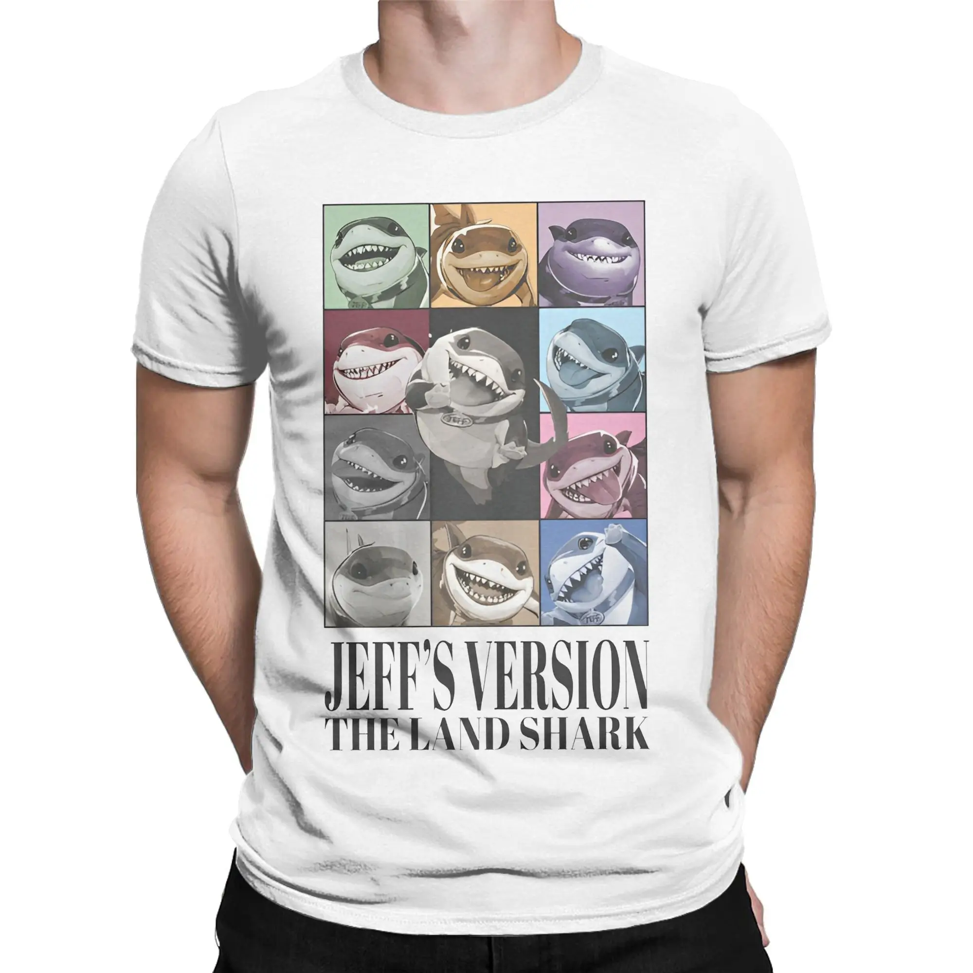 cute Jeff the Land Shark cartoon  Graphic Printed T Shirts Men Women  Cotton  Tee Shirt Clothing