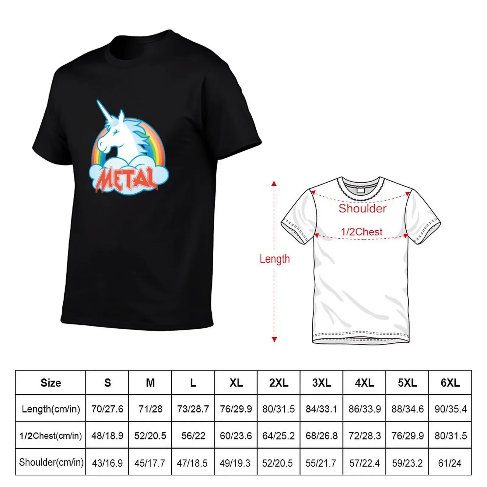 Metal Unicorn T-Shirt vintage oversized t shirt korean fashion graphics heavy weight t shirts for men