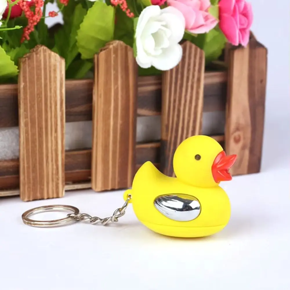 Creative Safe Fun Electric Prank Interesting Yellow Duck Shocking Ducks Keychain Interactive Funny Joke Gadget for Friends