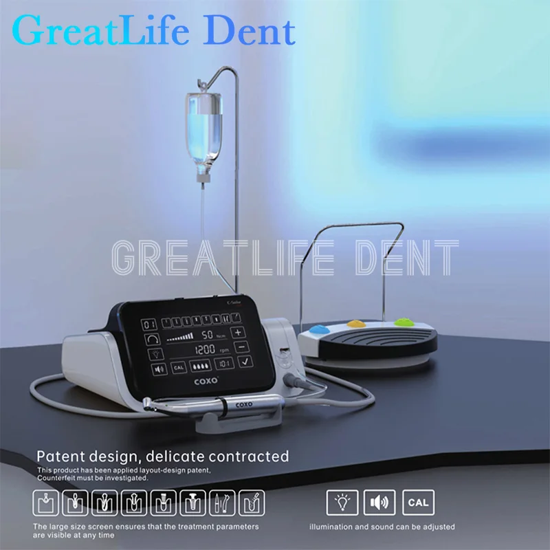 

GreatLife Dent Стоматологическая хирургическая бесщеточная моторная система Ножные педали Стоматологические имплантаты Машины Наборы Оборудование для лечения корневых каналов