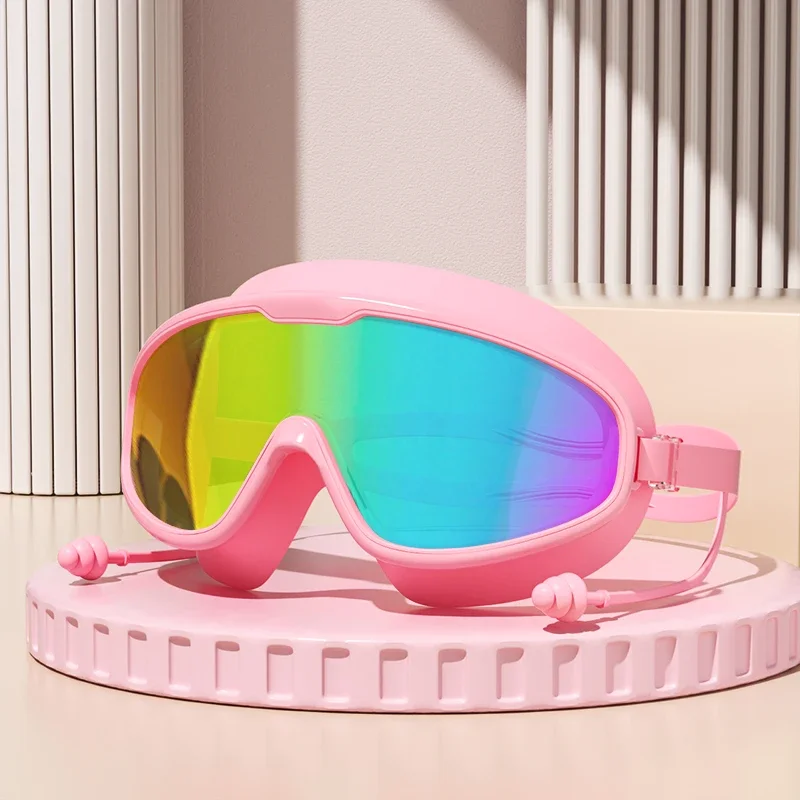 Outdoor-Schwimmbrille mit Anti-Beschlag-Beschichtung und Weitwinkel-Sicht, Taucherbrille mit Ohrstöpseln für Erwachsene und Jugendliche – Detail 9