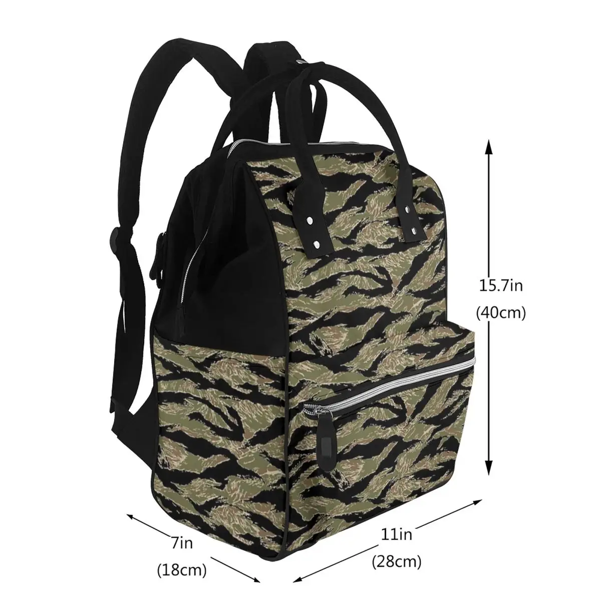 Tiger Stripe Camouflage Military Camo Student Backpack School Bag Hiking Travel Daypack for Men Women Bookbag Shoulder Bags