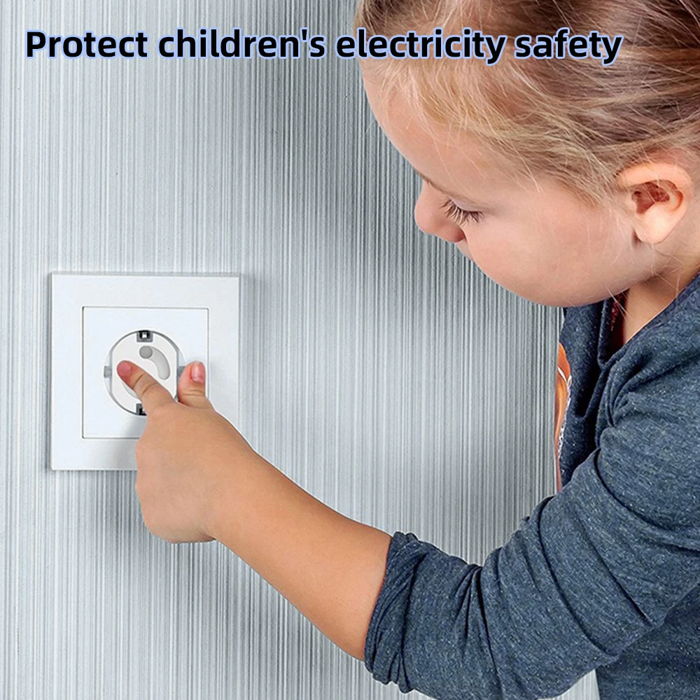 10/1pcs European Standard Baby Anti-electric Shock Socket Cover Child Safety Rotating Socket Protection Cover Power Socket Plug