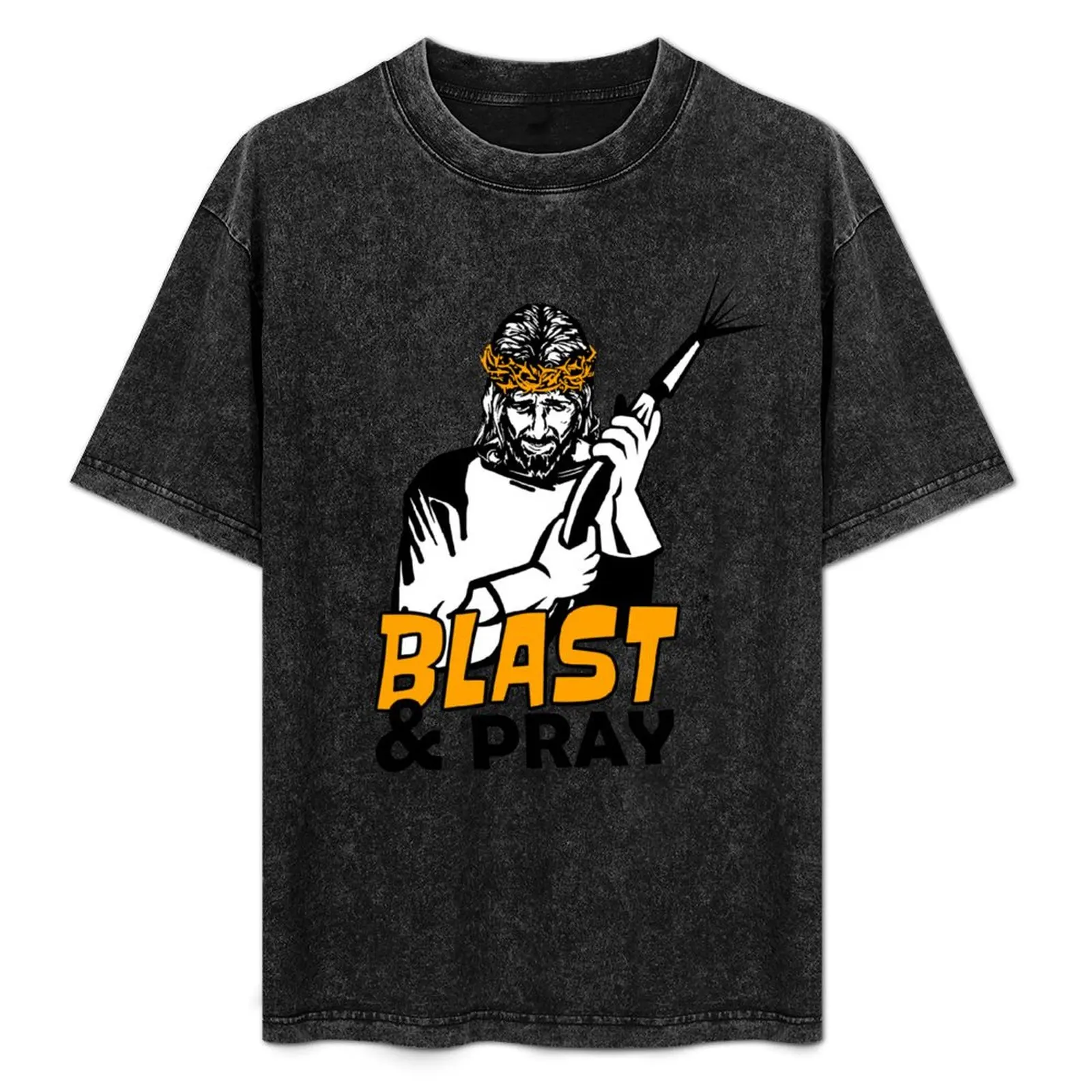 

Blast and Pray; Sandblasting; T-Shirt Casual Trendy Short Sleeve T-Shirt