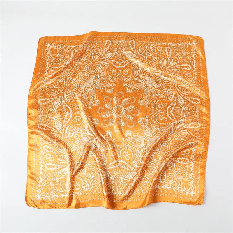 90*90cm Damen Mode Bedruckter Quadratischer Schal Großer Seidenschal Luxuriöses Strandtuch Wickeltuch Damen Hijab Halstuch – Detail 18