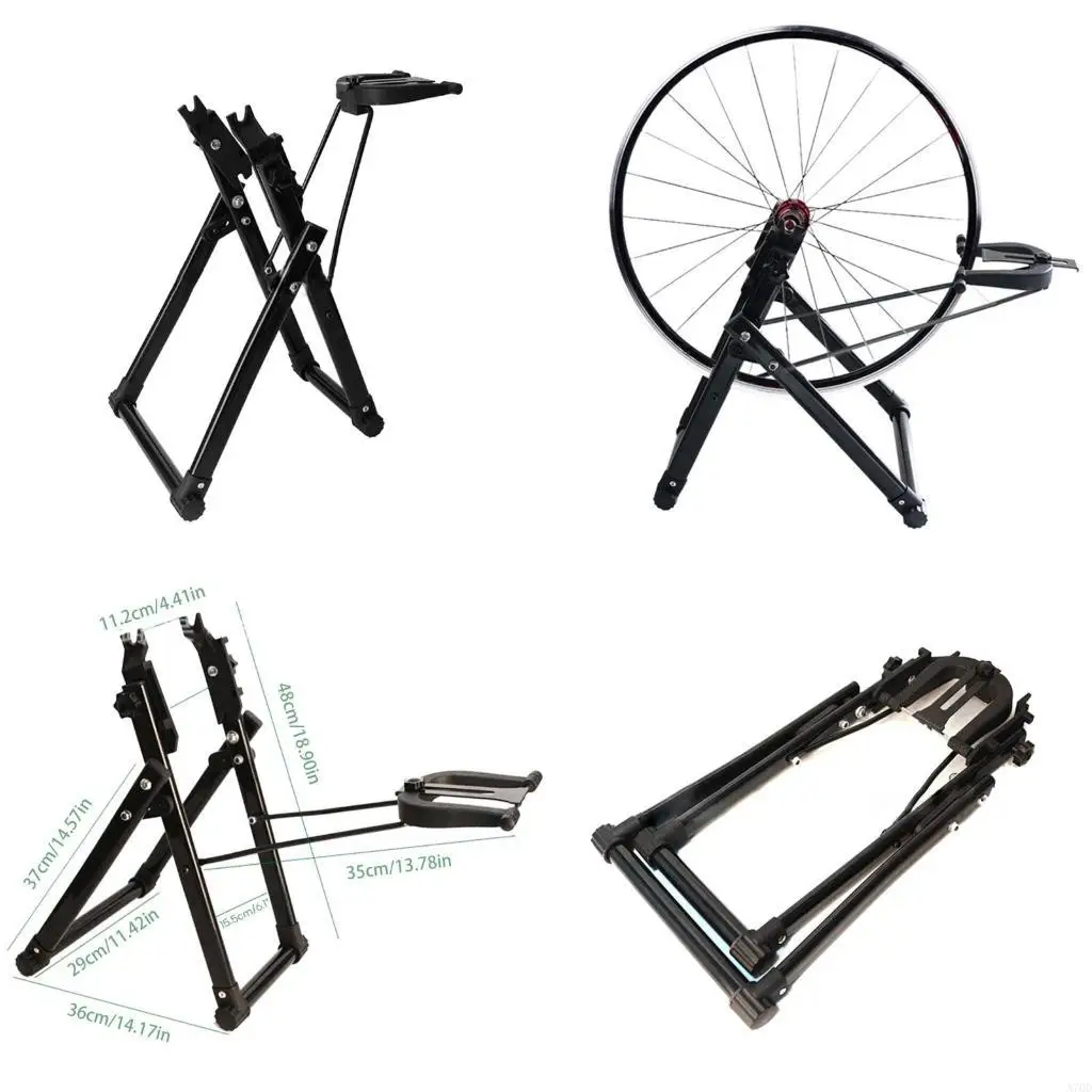 

Foldable Bike Wheel Truing Holder Stand Bike Assembly Stands Centering Bracket A70D
