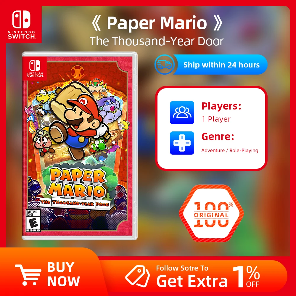 Nintendo Switch Game Deals - Paper Mario The Thousand Year Door -Physical Game Card RPG Genre for Nintendo Switch