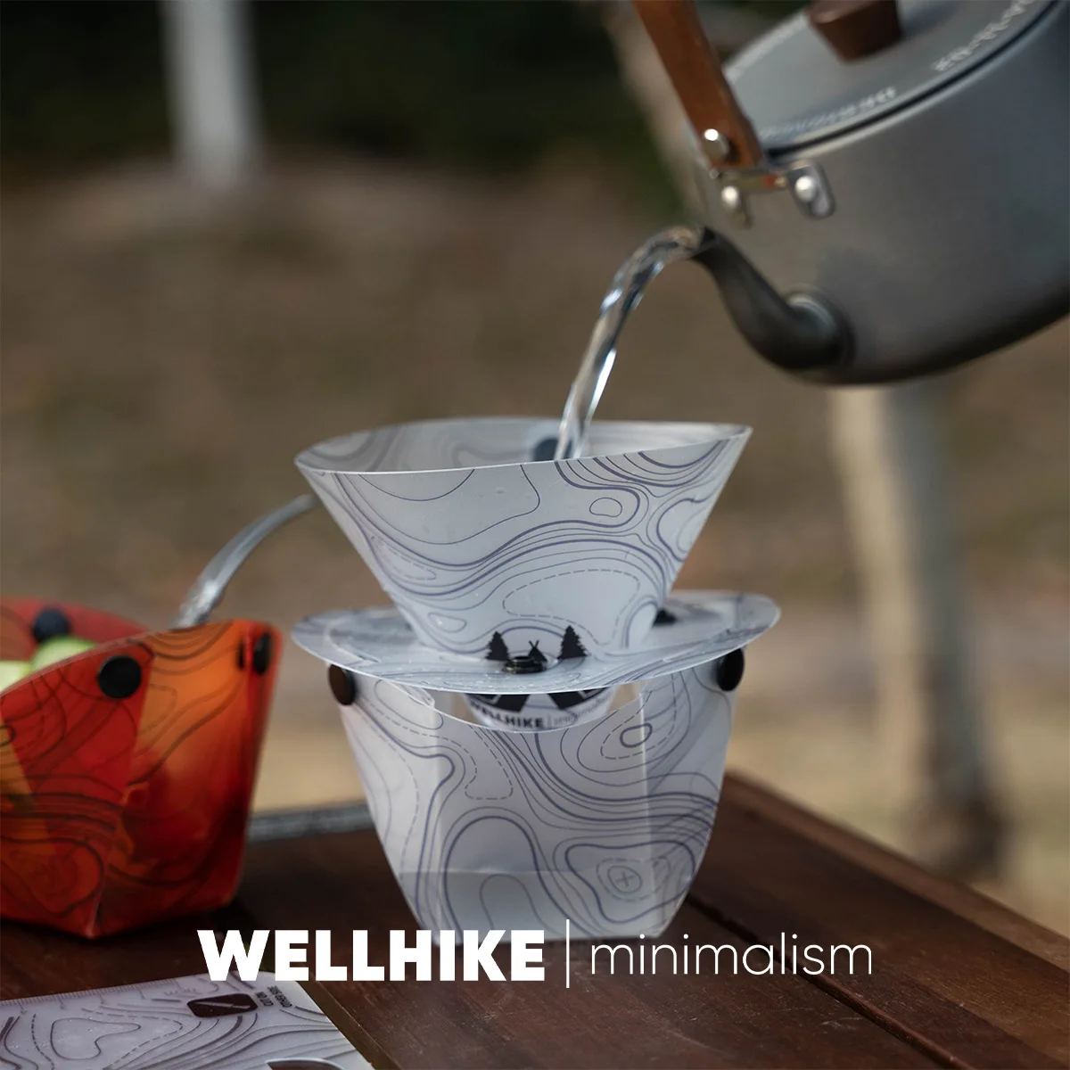 Outdoor ultra-light folding tableware portable bowl plate coffee filter funnel water cup multi-purpose combination cutlery set