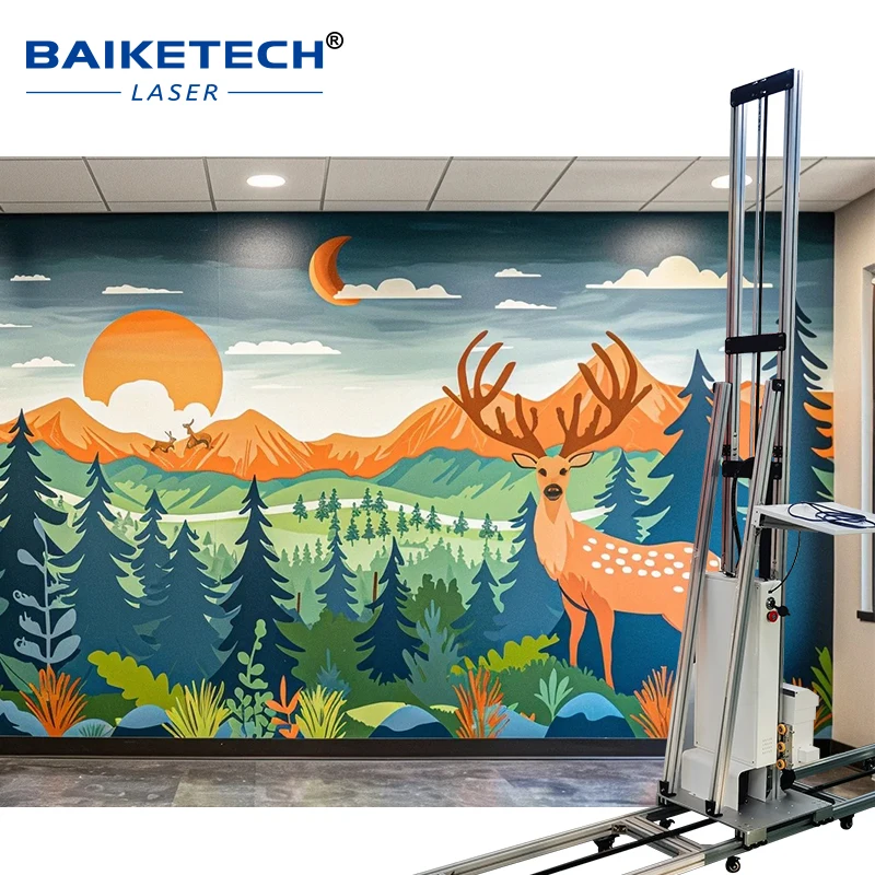 

3D UV Vertical Wall Inkjet Printer Factory Wall Mural Printer TH-UP200W Pro Portable Wall Printing Machine With Wheels