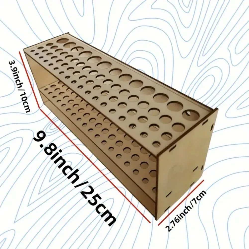 Drewniany organizer na pędzle premium z 67 przegródkami, dwuwarstwowy, wytrzymały organizer na biurko artysty, do przechowywania pędzli, kredek, farb, do prac artystycznych i rzemiosła.