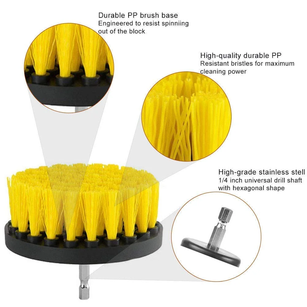 8 Pcs Drill Clean Brush Attachments Set cleaning brush for drill Shower Tile and Grout All Purpose Power Scrubber Cleaning Kit