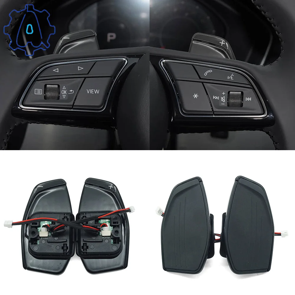 Image of Galvanisierte Schaltwippen Passend für Audi A4 A5 B8 B9 A6 A7 C7 C8 Q5 FY Q7 Lenkrad-Zubehör, Auto-Accessoires