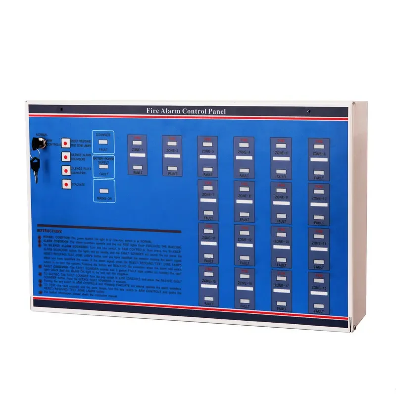 For 2-18 Zones Conventional Fire Alarm System Control Panel