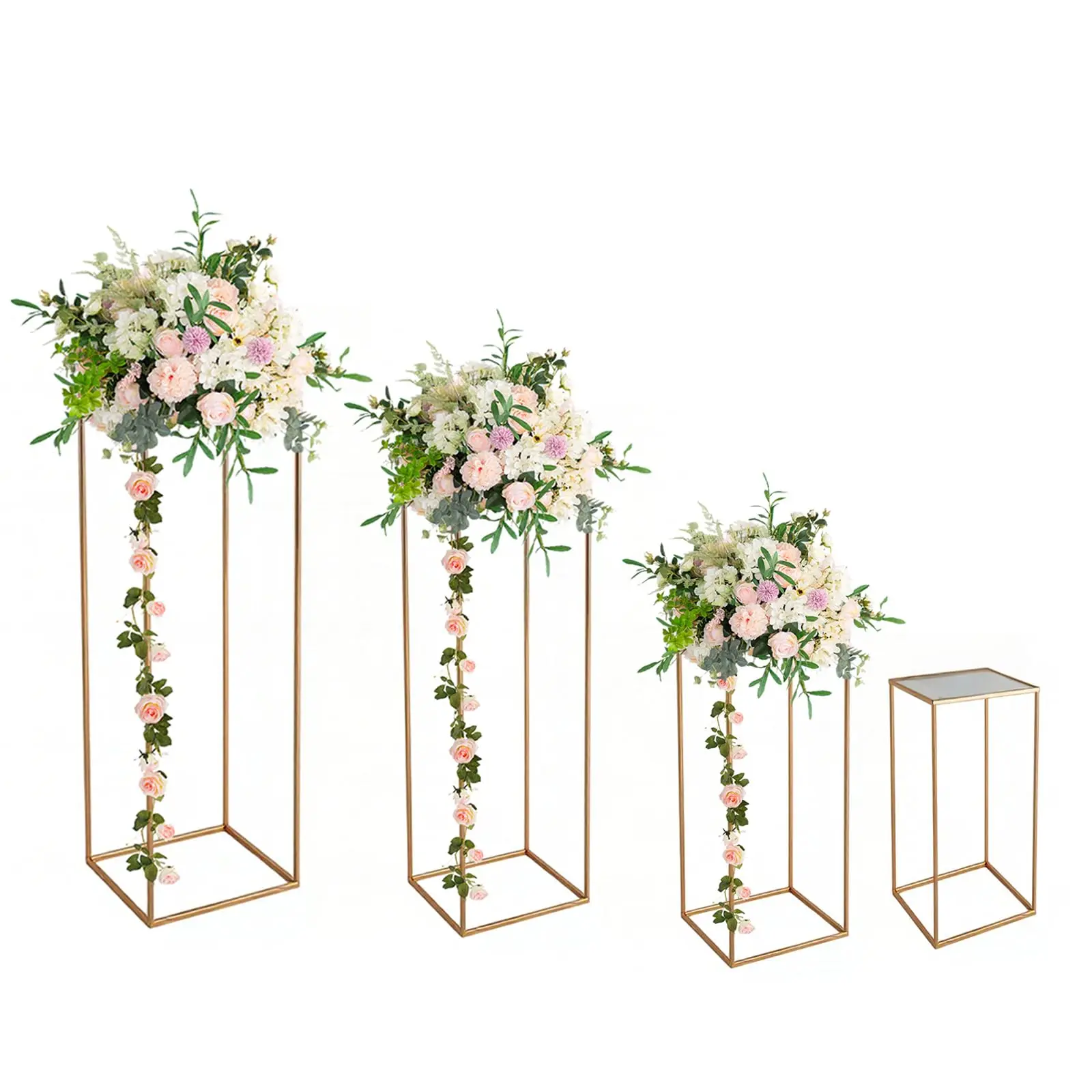 

4Pcs Column Wedding Flower Stand, 40+60+80+100cm Gold Vase Stand for Wedding Centrepieces Decorations