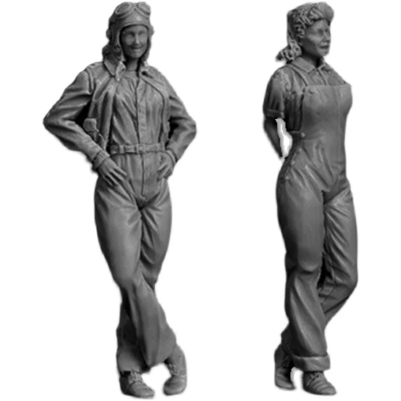 1:35 Scale Die-cast Resin Figure Model Assembly Kit American Female Pilot  Model Unpainted Needs To Be Assembled Free Shipping