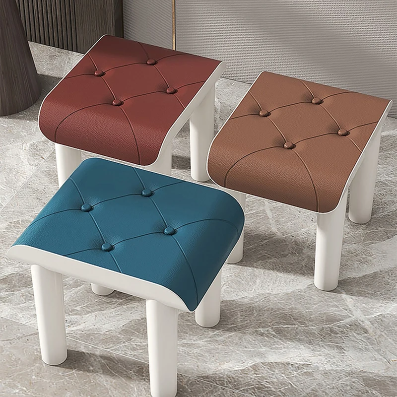 Mobile Small Sofa Stools Porch Shoe Changing Stool Living Room Coffee Table Low Stool Office Footstool Folding Chair Furniture