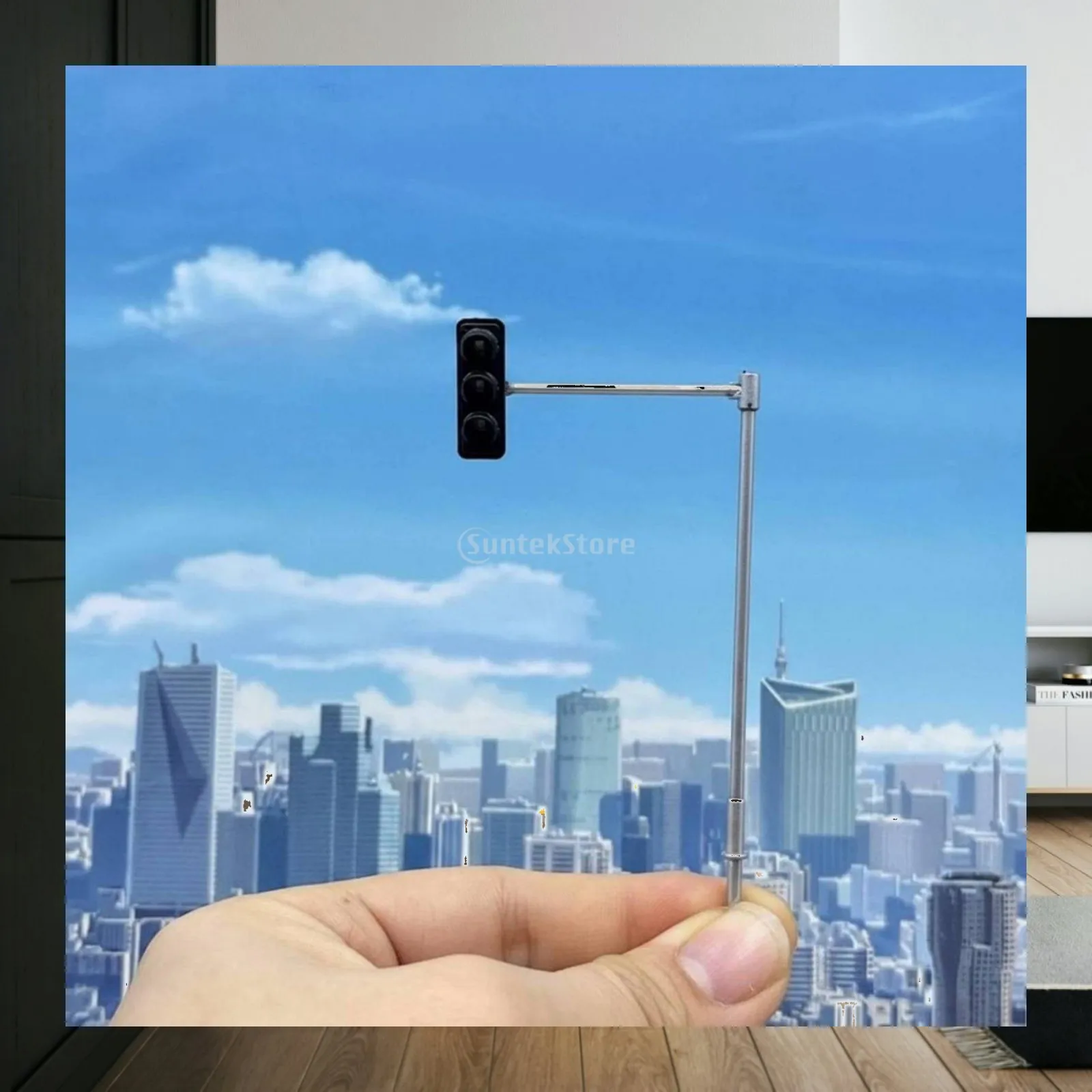 Miniature Traffic Signal HO Scale Street Light Plastic Model Accessory for City Corner Display Railway Diorama Urban Decor