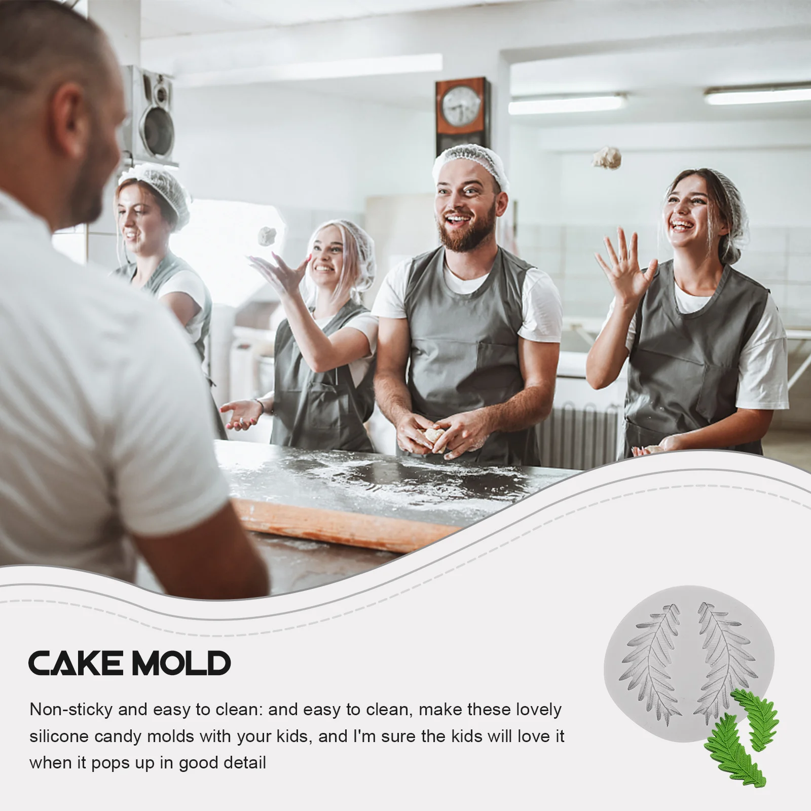 

2Pcs Leaf Pattern Silicone Mold Flexible Easy Demoulding Baking Tool Fondant Chocolate Candy Biscuit Mold Leaf Molds Silicone