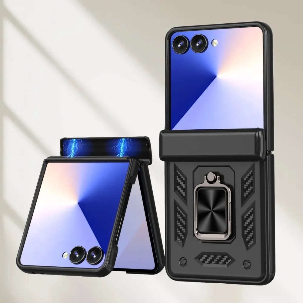 

For Samsung Galaxy Z Flip 8 7 FE 6 5 Case with Stand Kickstand Ring Magnetic Camera Military Grade Shockproof Protective Cover