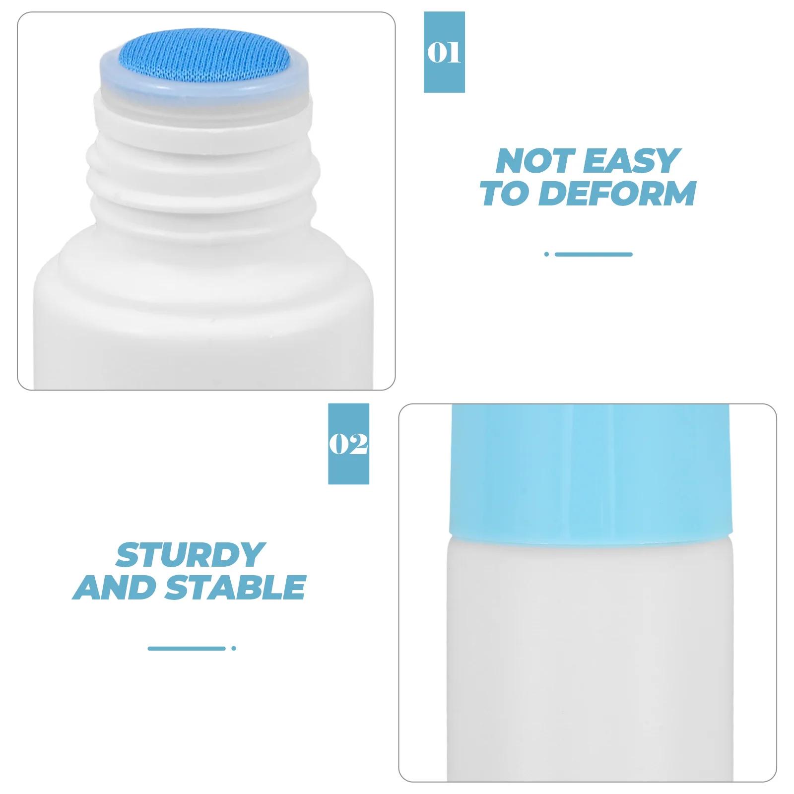 

6 Pcs Liniment Bottle 30ml Blue Cap Sponge Applicator Plastic Container Refillable Small Liquid Bottle Reusable