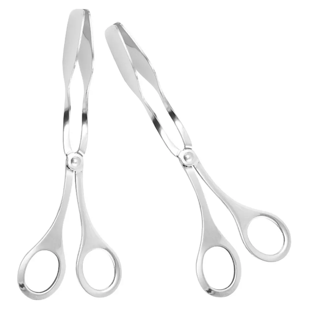 

4Pcs Stainless Steel Serving Tongs Wide Mouth Design Easy Storage Dishwasher Safe Salad Bbq Buffet Food Gripping Utensils Silver