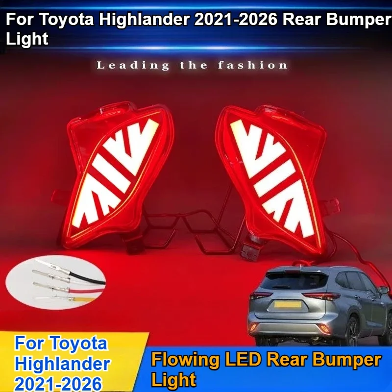 For Toyota Highlander 2021-2026 Car Rear Bumper Light Reflector LED Driving Brake Warning Light Turn Signal Navigation Light detail image 1