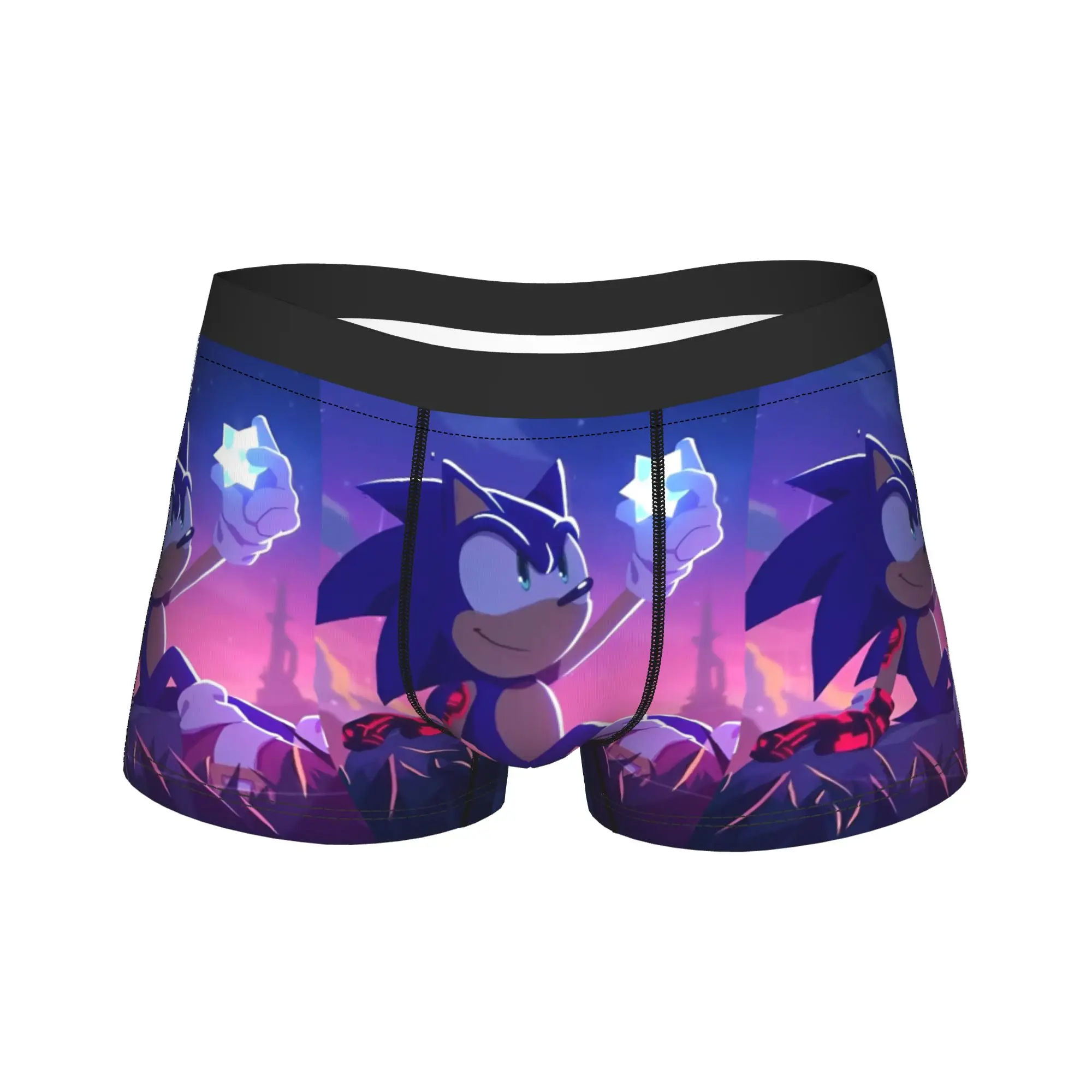 

S-Sonic Retro Game Cartoon Underwear Men's Panties Custom DIY Comfortable Trunk Hot Sale Boxer Brief Big Size 2XL