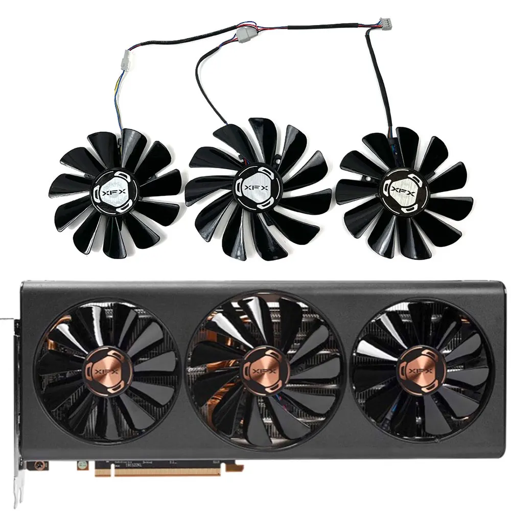 NEW 1SET CF1010U12S XFX RX 5600 XT 6GB GPU Fan，For XFX RX 5600 XT、RX 5700、RX 5700 XT Video card cooling fan