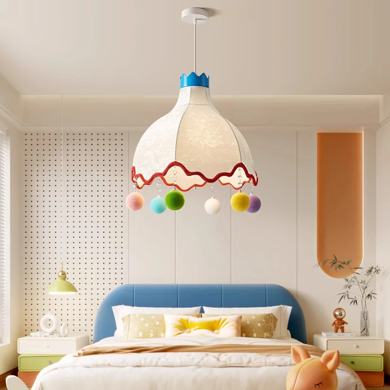 Creative Designer Circus Colorful Pendant Lights Bedroom Cafe Dreamy Children's Room French Retro Fabric Interior Hanging Lamps