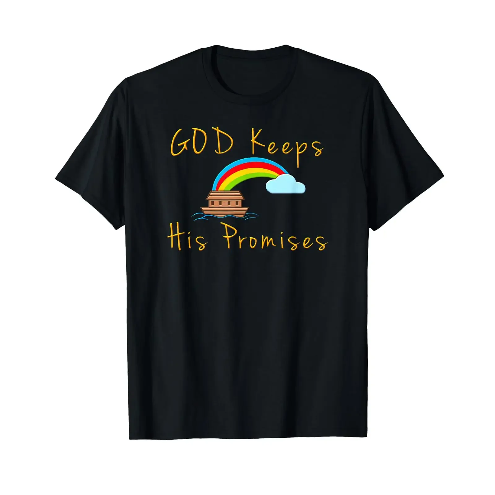 Cute Noahs Ark Genesis 9 13 God Keeps His Promises Christian T Shirt vintage Washed Versatile Stylish Unisex streetwear graphic