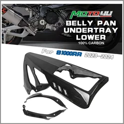 For BMWS1000RR BMW S1000RR 2023 2024 Motorcycle Accessories Pure Carbon Fiber Longer Belly Pan Undertray Lower Fairing Kits