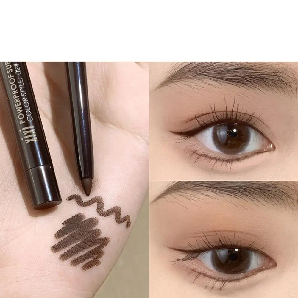 Eyeliner Gel Potlood Mat Liggende Zijderupsen Pen Bruin Snelblijvende Voering Bloeiende Niet Ogen Waterdichte Pen Zwart Drogen Make-Up G4u8