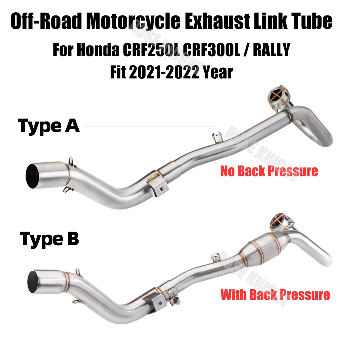 Off-Road Motorcycle Exhaust Muffler Front Middle Link Tube For Honda CRF250L CRF300L RALLY Dirt Bike Exhaust System Modify Parts