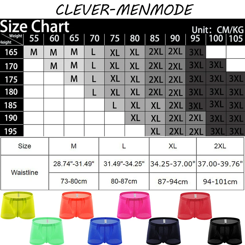 CLEVER-MENMODE homens de baixo nível malha fina respirável aberto gama briefs transparente sexy gavetas malha levantada bolso roupa interior