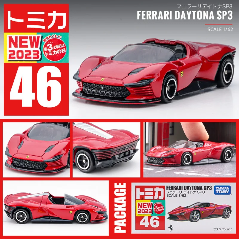 

Модель автомобиля TAKARA TOMY 1/64 Ferrari SP3 Daytona из сплава, маленькая фотоколлекция, отлитый под давлением орнамент