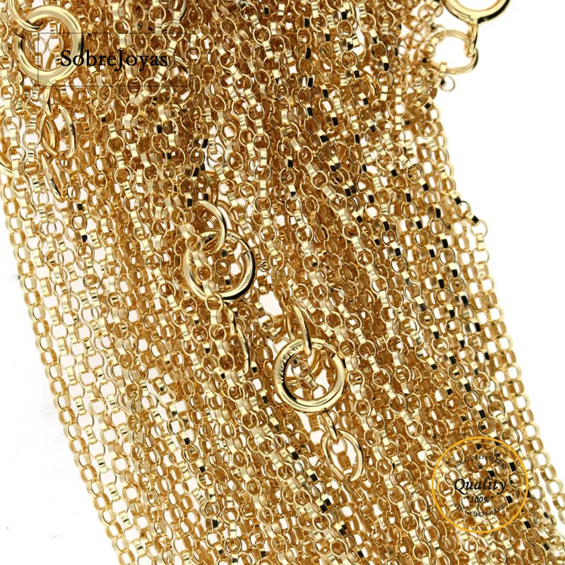 

Цепочка Роло 1,3 мм, позолоченная 14-каратным золотом, 40/45 см, готовое ожерелье с пружинной застежкой, устойчивые к потускнению ювелирные компоненты для самостоятельного изготовления украшений