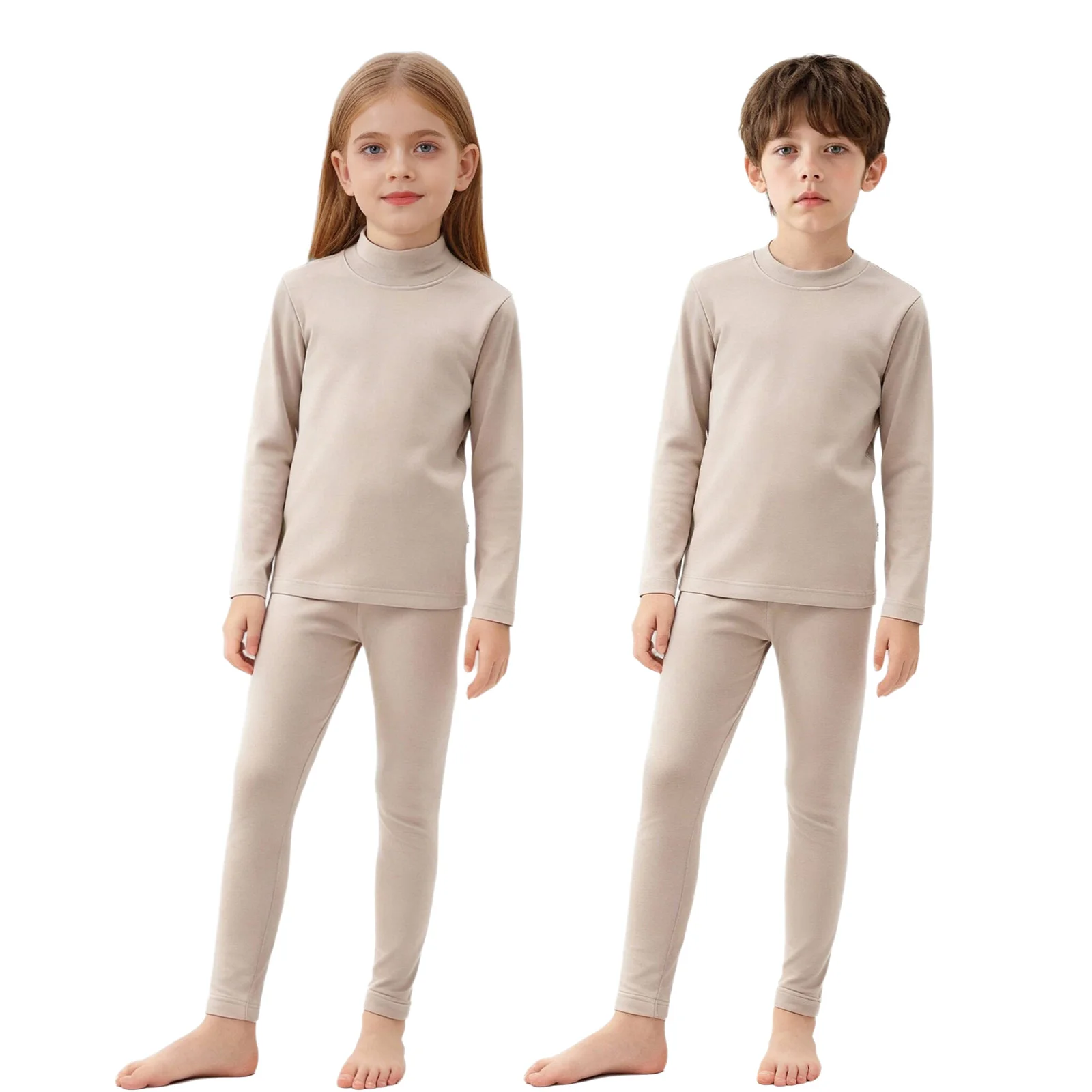 Kids Girls Boys 2-Piece Thermal Underwear Set Sleepwear Autumn Outfit Round Neck Long Sleeve Top+Leggings Set for Casual Outdoor - view 4