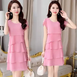 Women's Korean-Style Loose Chiffon Dress Woman Dress Vestido De Mujer Femme Robe