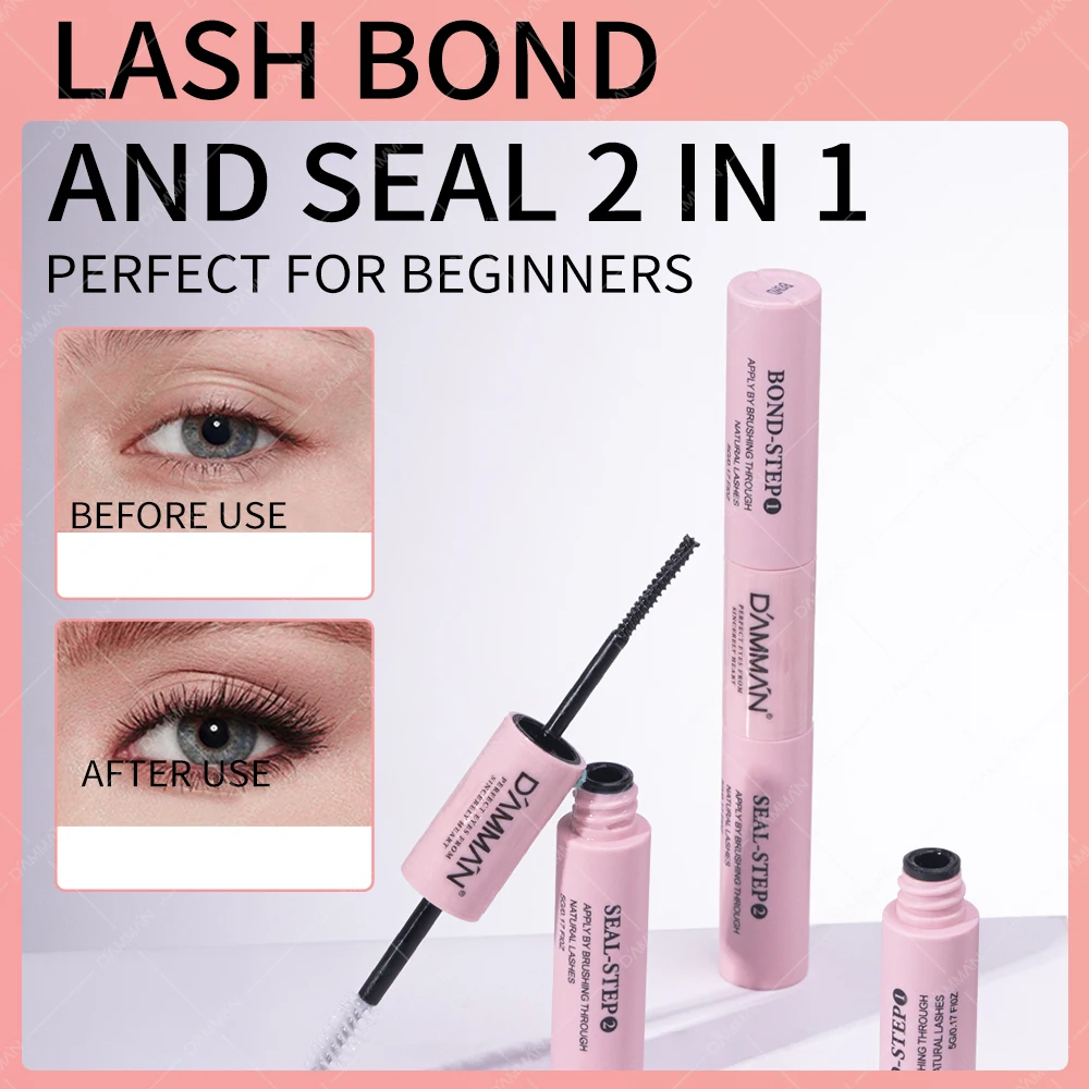 1 ชิ้น DIY 60D DAMMAN Lashes ชุด Bond และซีลแหนบแต่ละกลุ่ม Lash Extension ขนตานุ่มธรรมชาติอุปกรณ์